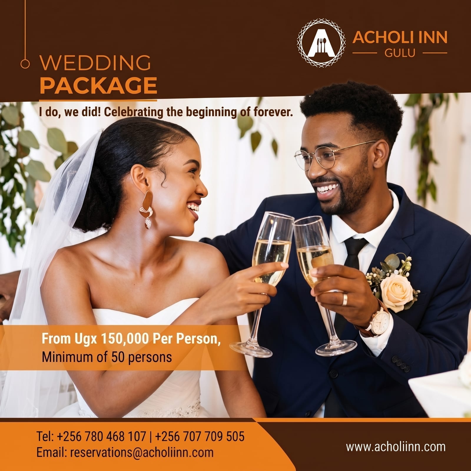 A beautifully decorated wedding reception venue